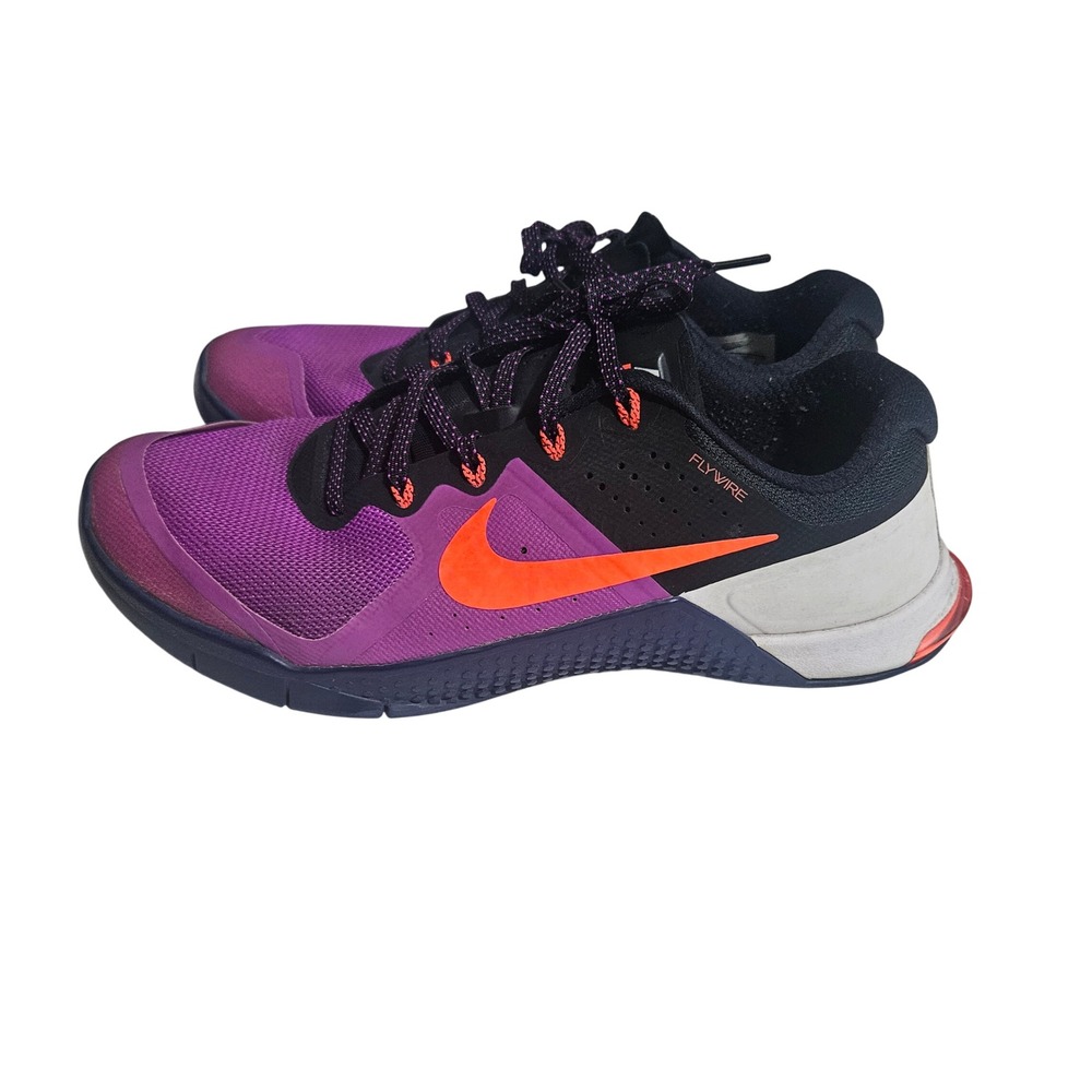Nike Metcon 2 Womens Size 8.5 Training Shoes Purple Black Orange 821908-580